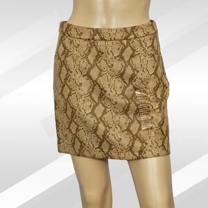 2/$30 Lucy Paris Tan Faux Suede Snake Print Skirt Size XS